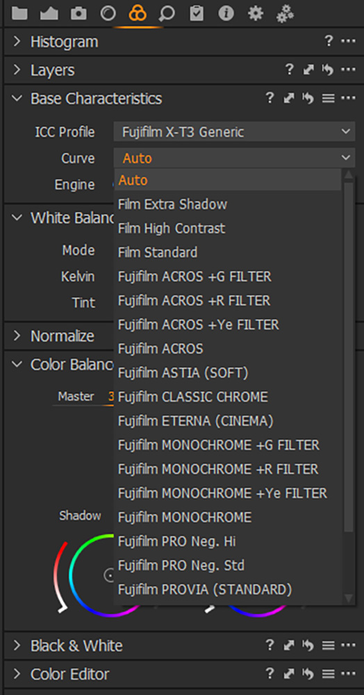 Capture One Workflow - Select Fujifilm Film Simulation