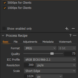 Capture One Workflow - Process Recipes