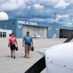 2:00 p.m. A beautiful sky found student pilot Jayden Quart and Flight Instructor Tyler Sparrow heading for a Cessna 172 and another lesson (W. Scott Olsen)